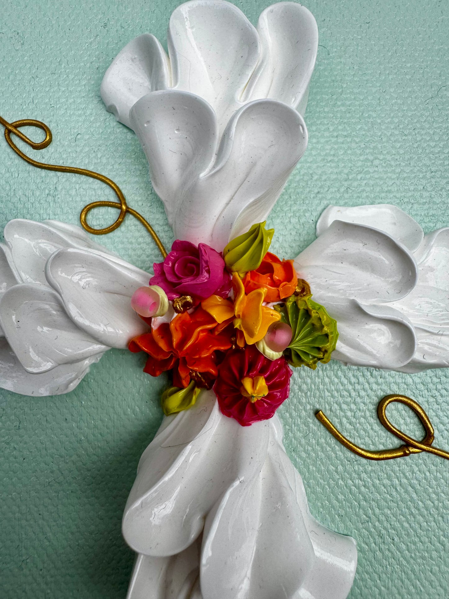 Small Cross with Flowers