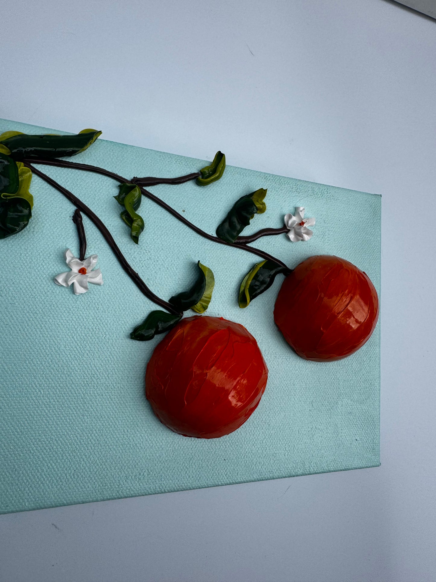 Oranges - Blue Background