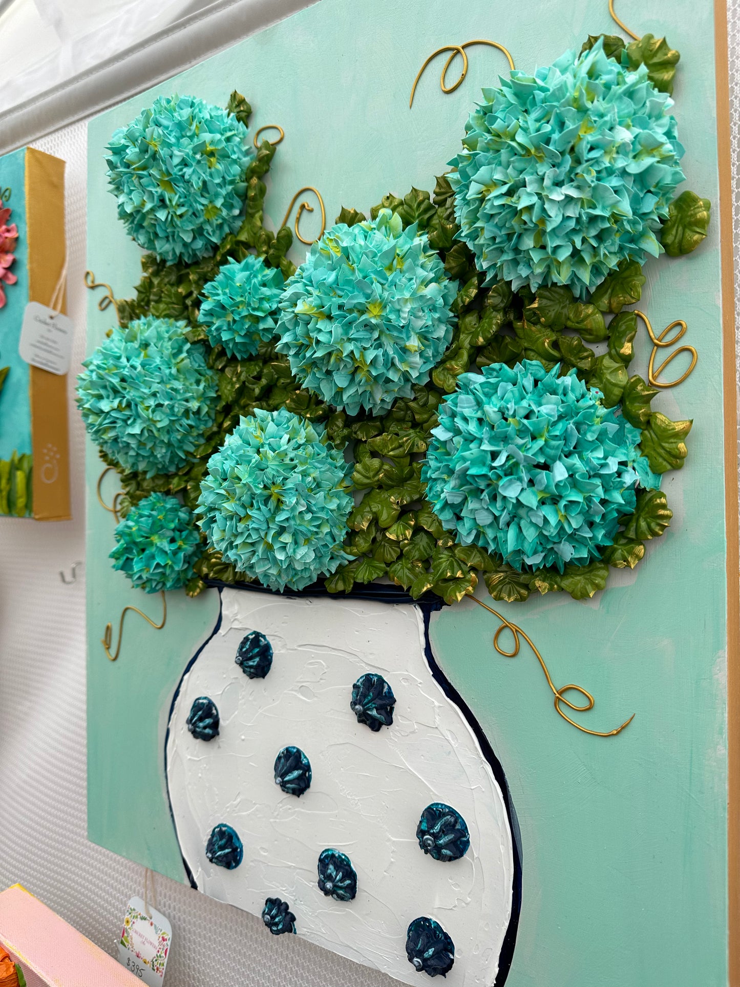 Blue Hydrangeas in Chinoiserie Vase