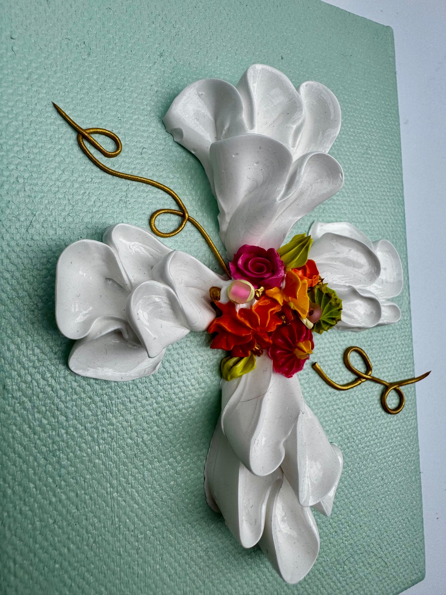 Small Cross with Flowers