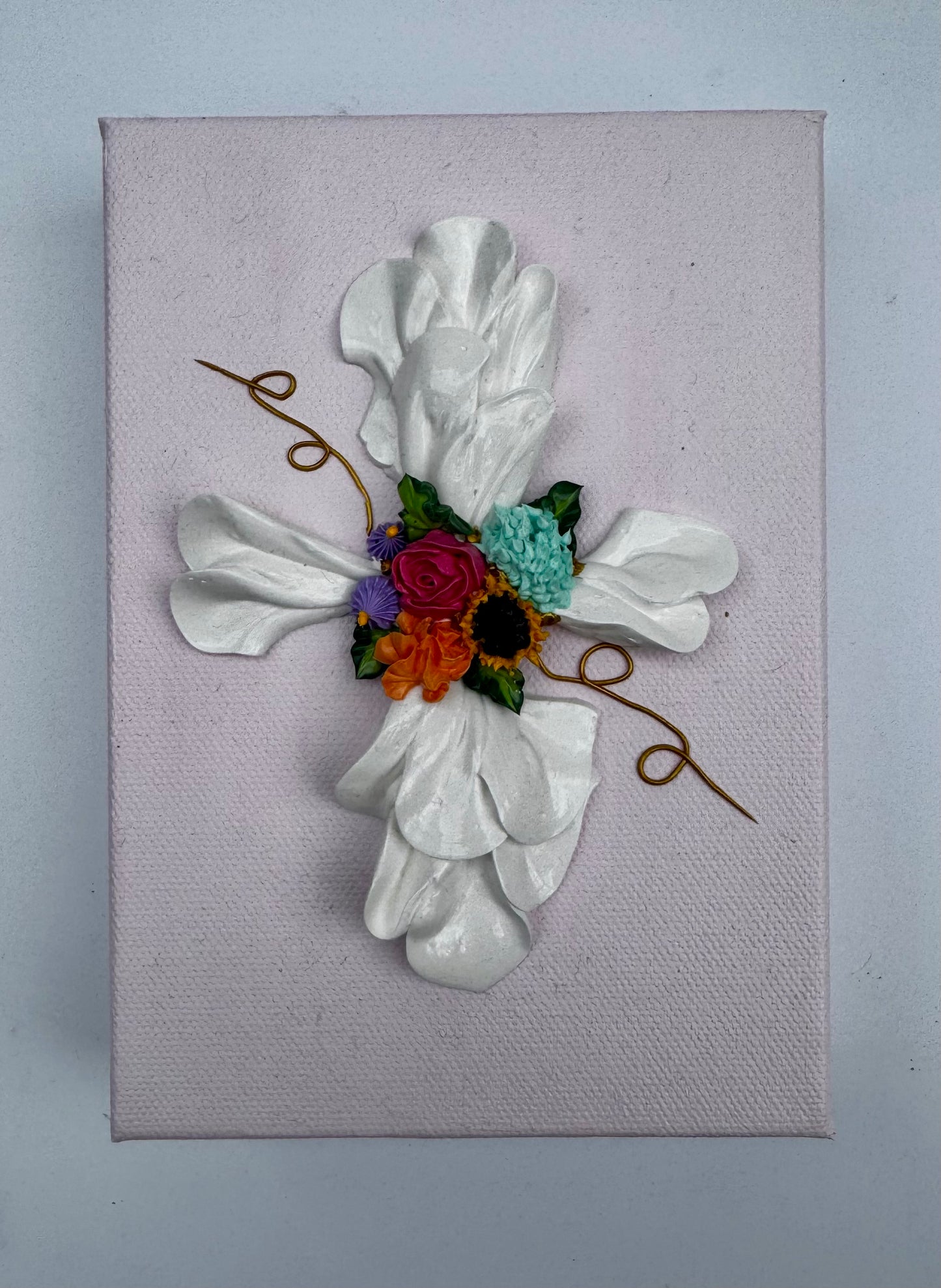 Small Cross with Pink Background