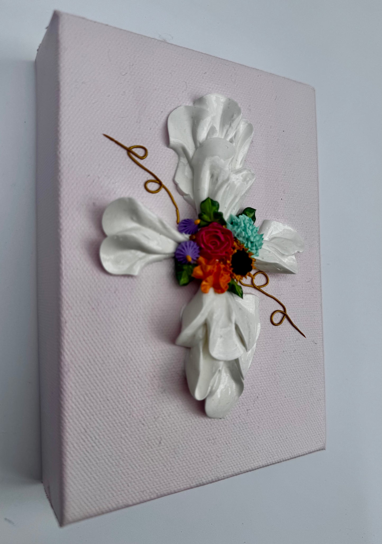 Small Cross with Pink Background