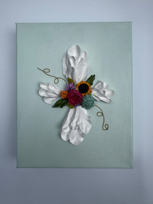 Large Cross with Flowers