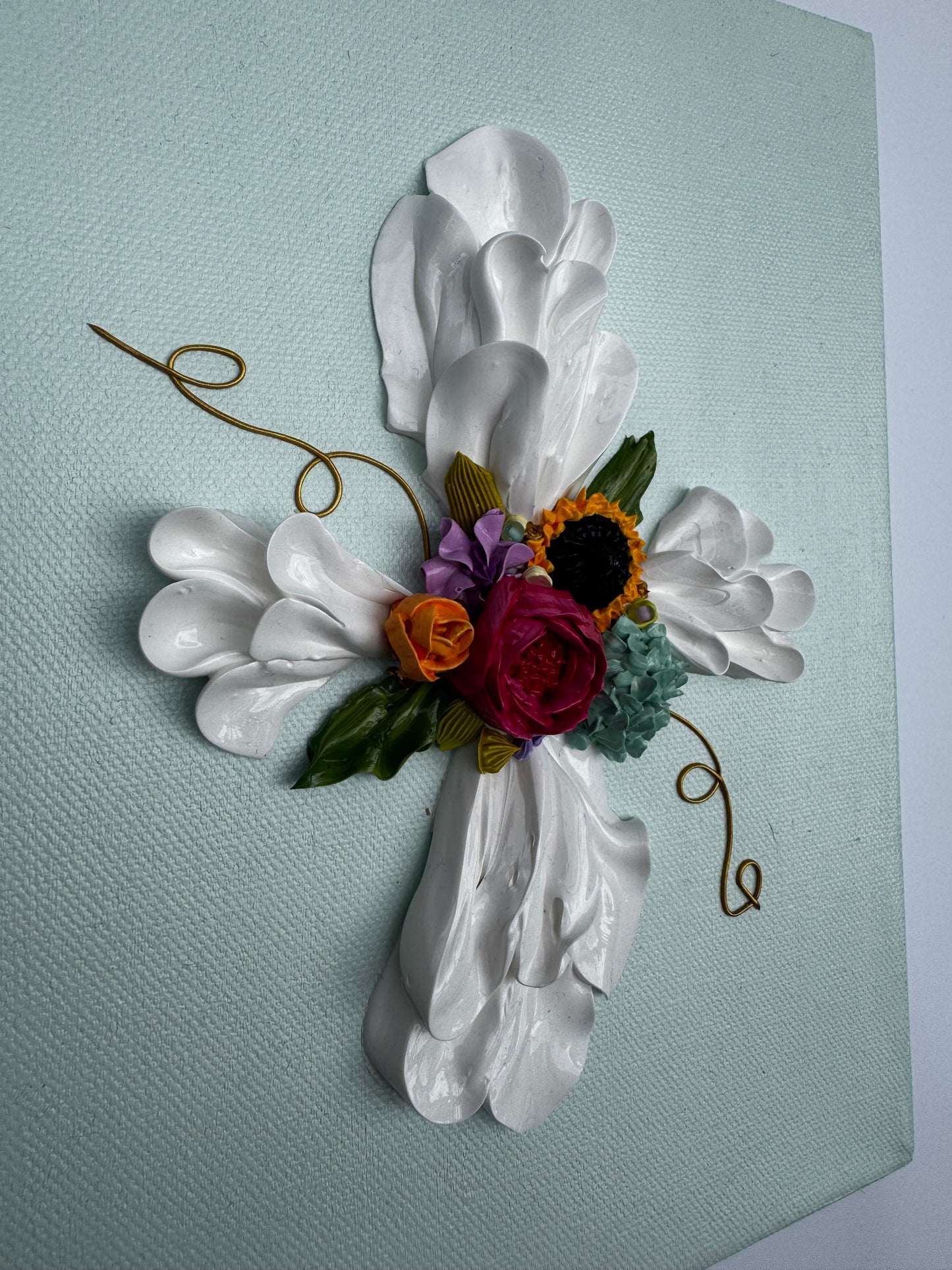 Large Cross with Flowers