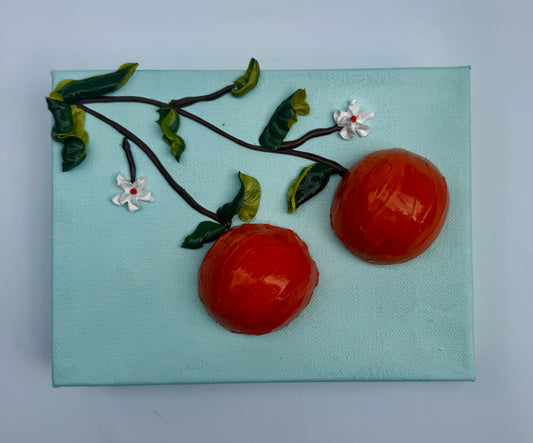 Oranges - Blue Background