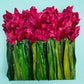 Pink Flowers on Blue Background