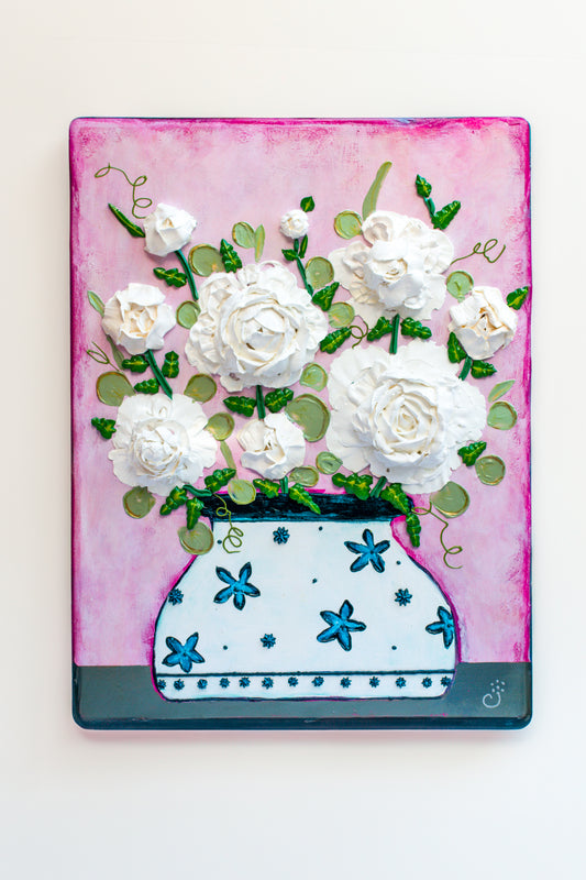Roses in Chinoiserie Vase