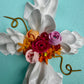 Cross with Pink & Orange Flowers