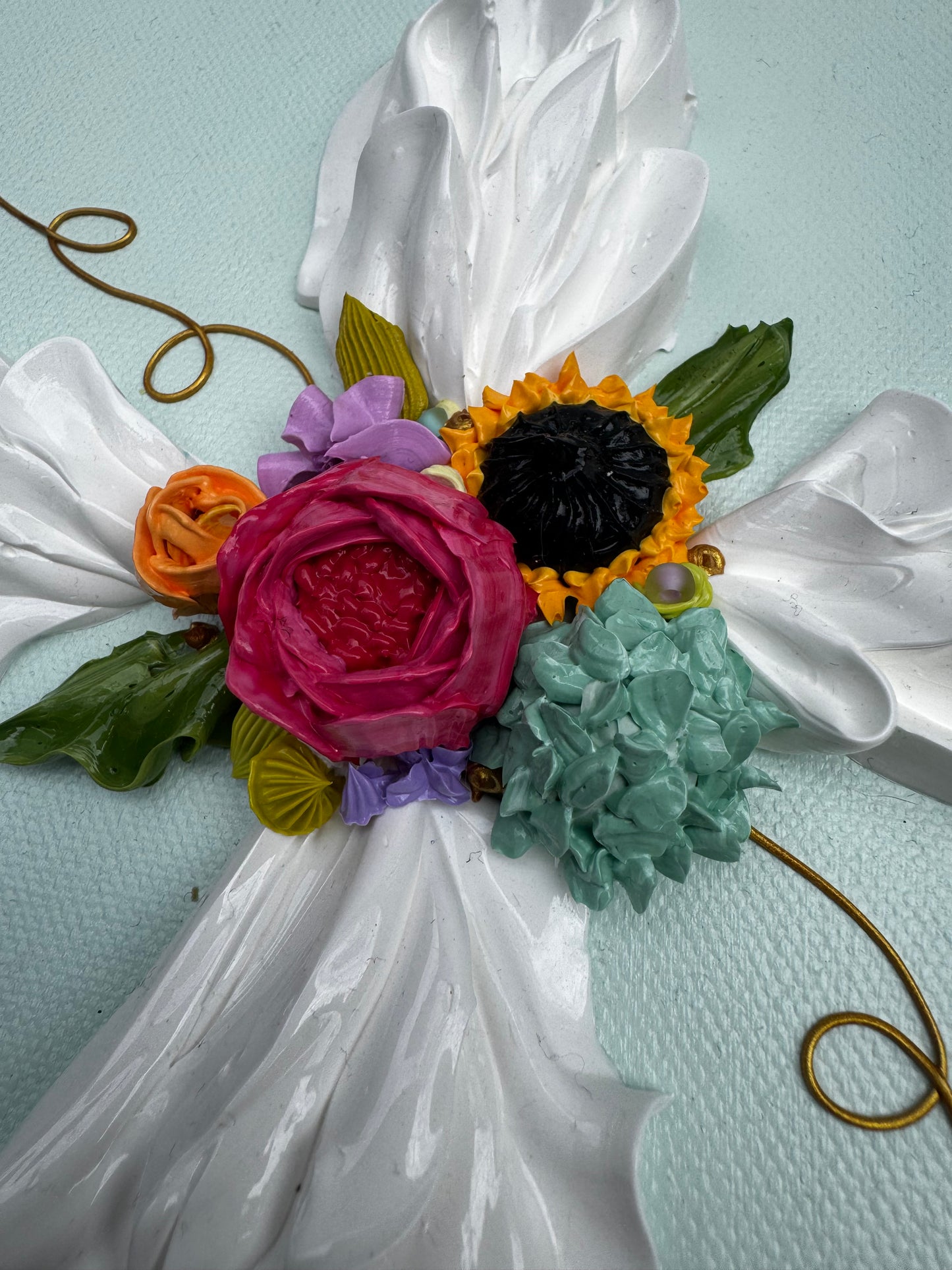 Large Cross with Flowers