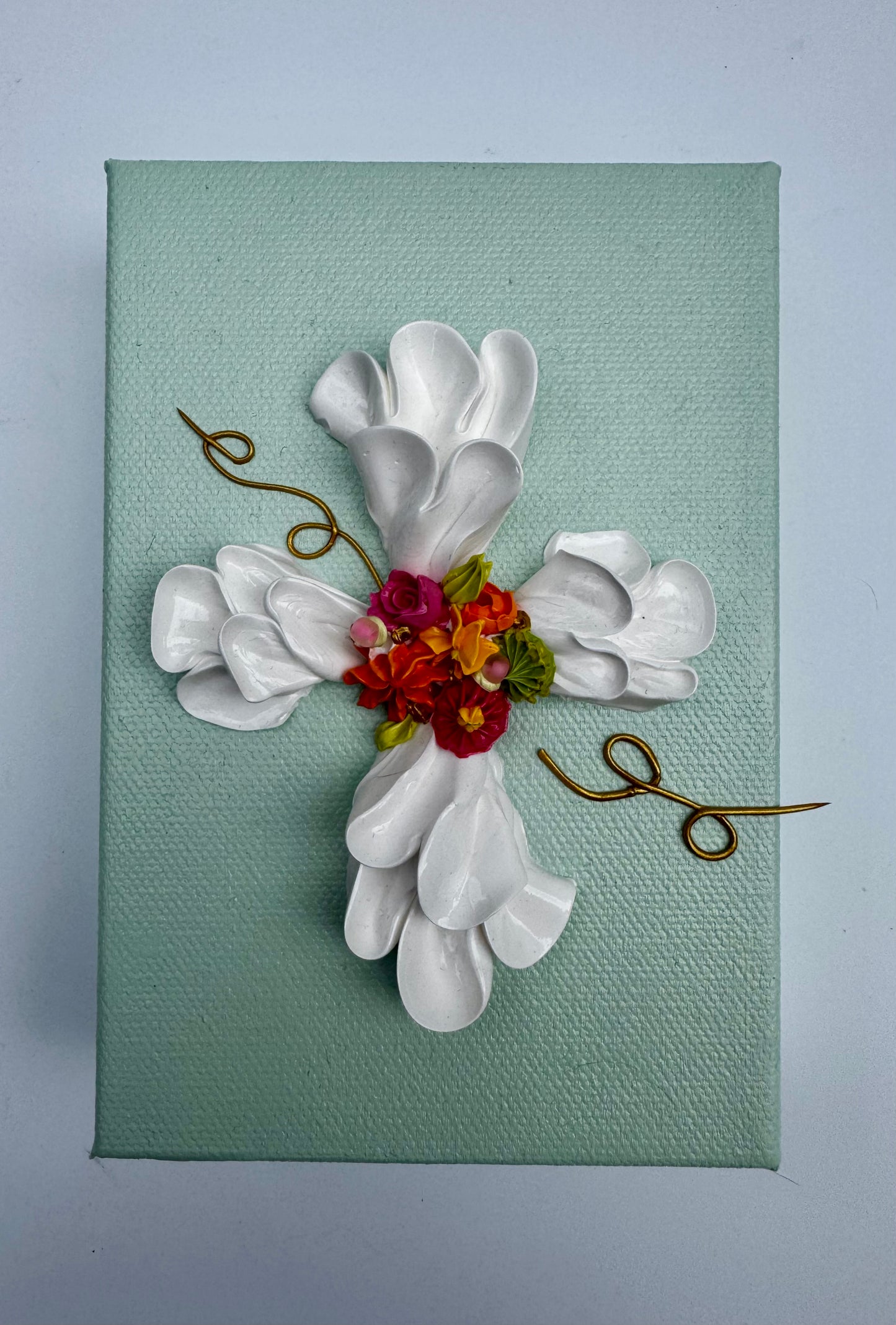 Small Cross with Flowers