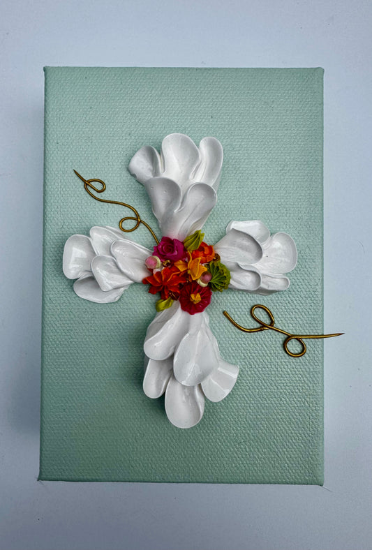 Small Cross with Flowers