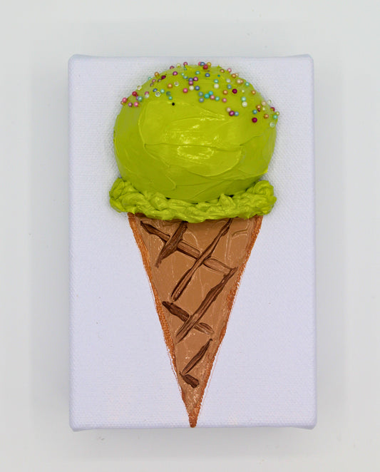 Lime One Scoop Ice Cream Cone
