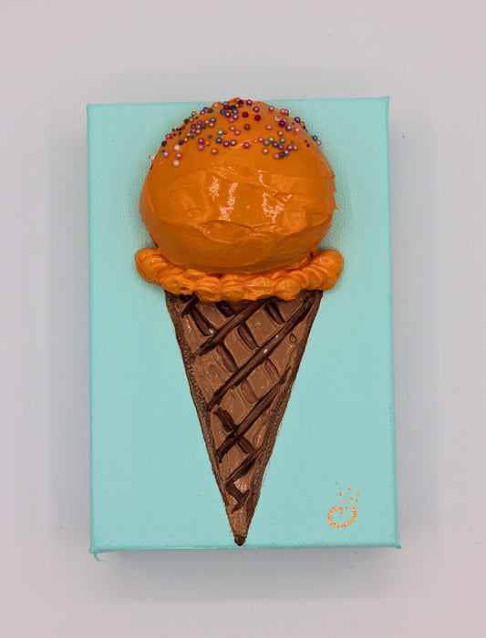 Orange Cream - One Scoop Ice Cream Cone